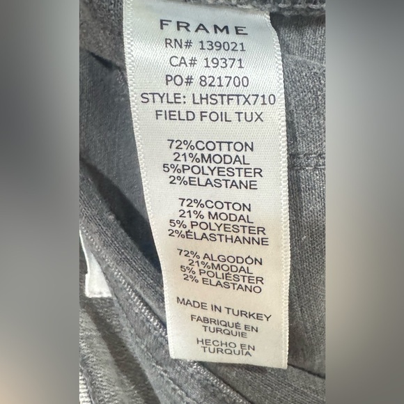 Frame Denim Le High Straight Metallic Silver Foil Tux Jeans Grey Size 25 NEW - Picture 11 of 13